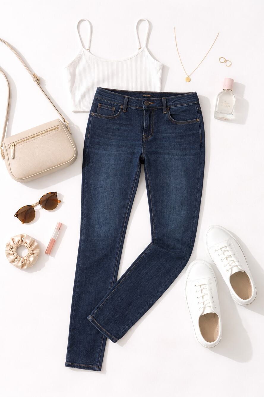 Dark Wash Women's 27 Jegging Jeans Petite Classic Normcore Outdoors Pants